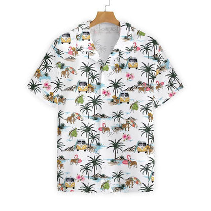 Pug On White Skin Pattern Hawaiian Shirt, Hawaiian Shirt Gift, Christmas Gift