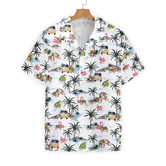 Pug On White Skin Pattern Hawaiian Shirt, Hawaiian Shirt Gift, Christmas Gift