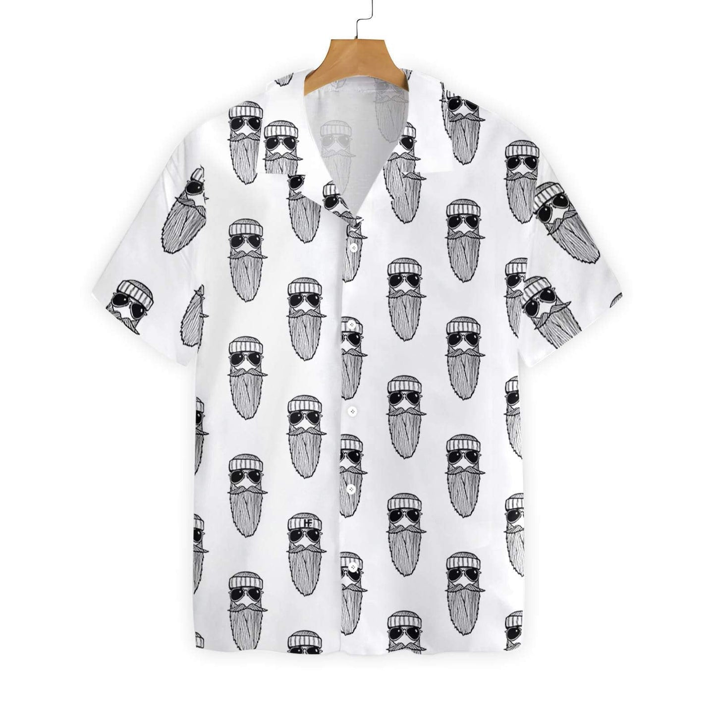 Beard Seamless Pattern Cute Pattern White Version Hawaiian Shirt, Hawaiian Shirt Gift, Christmas Gift