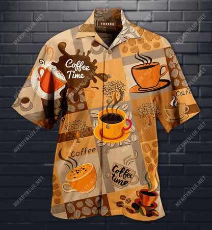Coffee Makes Life Better Hawaiian Aloha Shirt Hawaiian Shorts Beach Short Sleeve, Hawaiian Shirt Gift, Christmas Gift