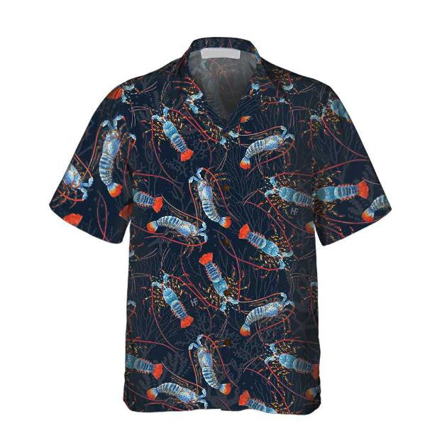 Lobster With Coral Reef In Deep Blue Ocean Design Hawaiian Shirt, Hawaiian Shirt Gift, Christmas Gift