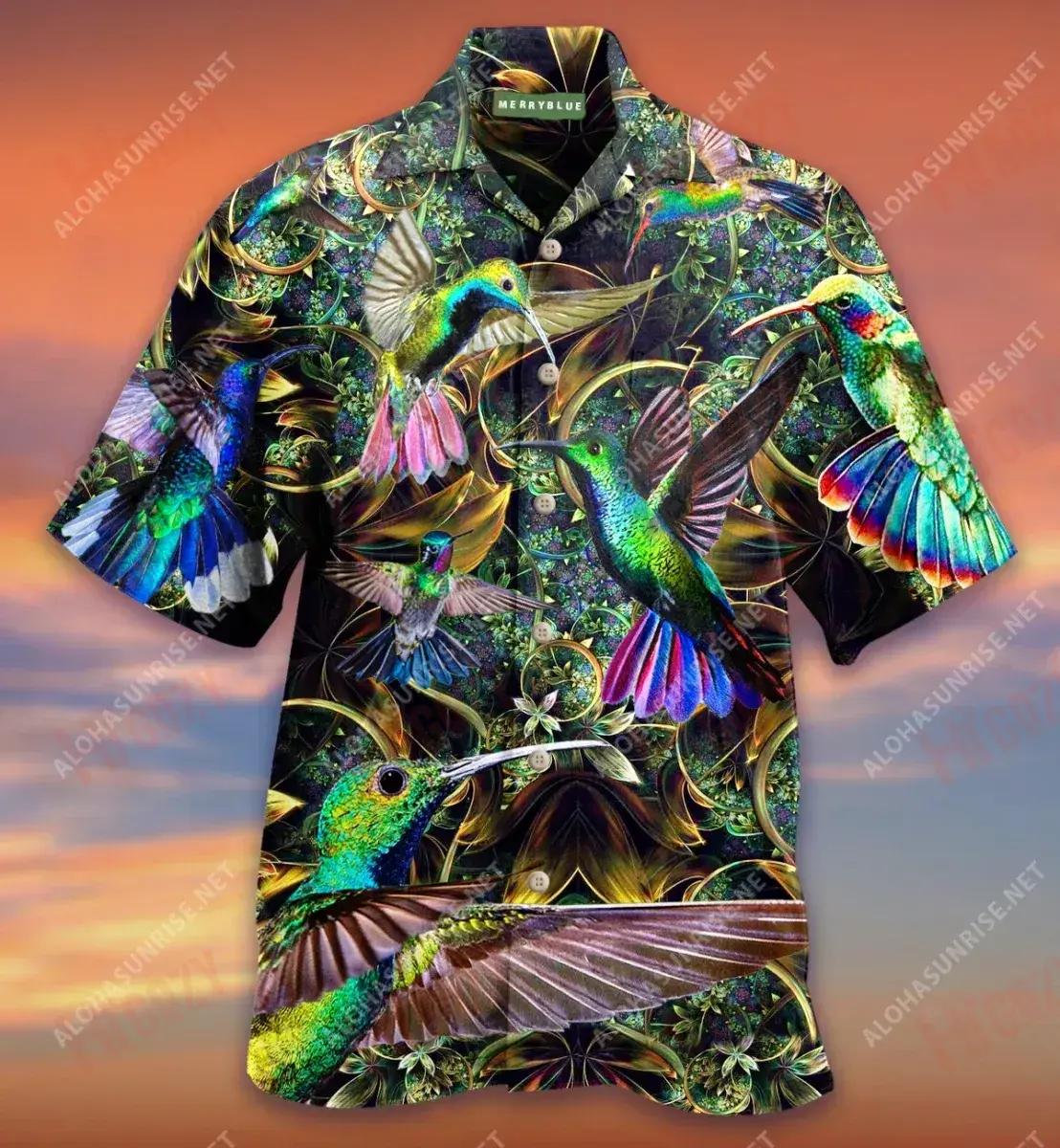 As Free As A Hummingbird Unisex Hawaiian Shirt Ocean Short Sleeve Tactical Hawaiian Shirt Hawaiian Shirt Pattern, Hawaiian Shirt Gift, Christmas Gift