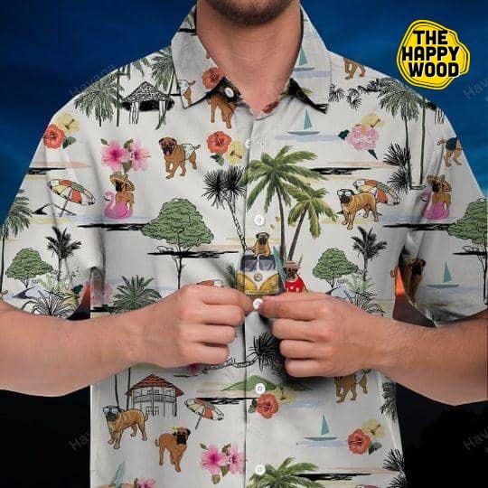 Bullmastiff Hawaiian Shirt Hawaiian Shirt Hawaii Beach Retro, Hawaiian Shirt Gift, Christmas Gift