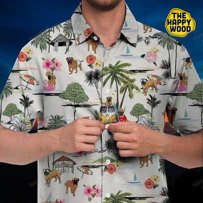 Bullmastiff Hawaiian Shirt Hawaiian Shirt Hawaii Beach Retro, Hawaiian Shirt Gift, Christmas Gift