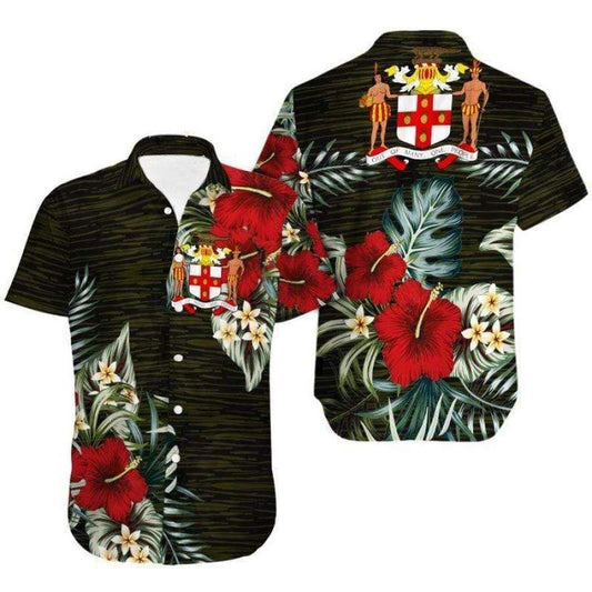Hawaiian Aloha Aloha Shirts Tropical Jamaica Hawaiian Shorts Beach Short Sleeve, Hawaiian Shirt Gift, Christmas Gift