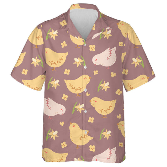 Boho Easter Baby Chicken Flowers Hawaiian Shirt, Hawaiian For Gift