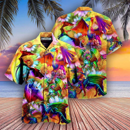 Lgbt Dragon Keep Calm And Pride Design Hawaiian Shirt, Hawaiian Shirt Gift, Christmas Gift