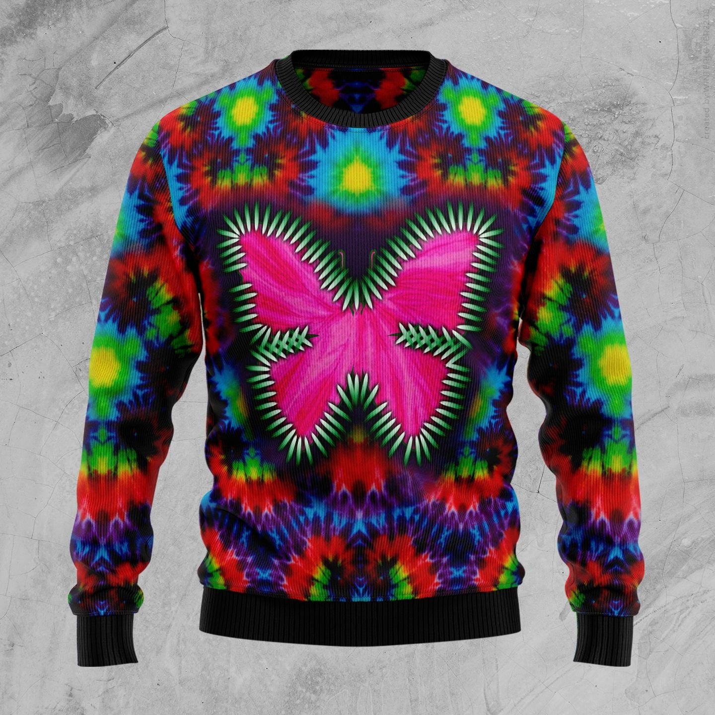 Butterfly Tie Dye Ugly Christmas Sweate,Christmas Gift,Gift Christmas 2022