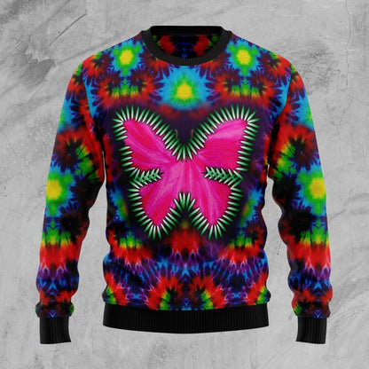 Butterfly Tie Dye Ugly Christmas Sweate,Christmas Gift,Gift Christmas 2022