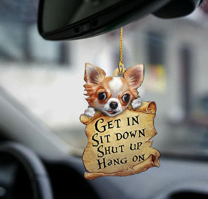 Chihuahua get in dog lover two sided ornament, Christmas Decoration