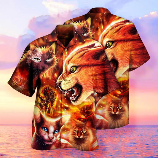 Cat Lover Hawaiian Aloha Shirt Unisex Shorts Sleeve Colorful Hawaiian Shorts Beach Short Sleeve_Hawaiian Shirt Gift, Christmas Gift
