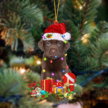 CHOCOLATE Labrador-Dog Be Christmas Tree Hanging Christmas Plastic Hanging Ornament, Happy Christmas Ornament, Christmas Gift, Christmas Decoration
