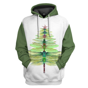 3D Dragonfly Christmas Tree Custom Tshirt Hoodie Apparel