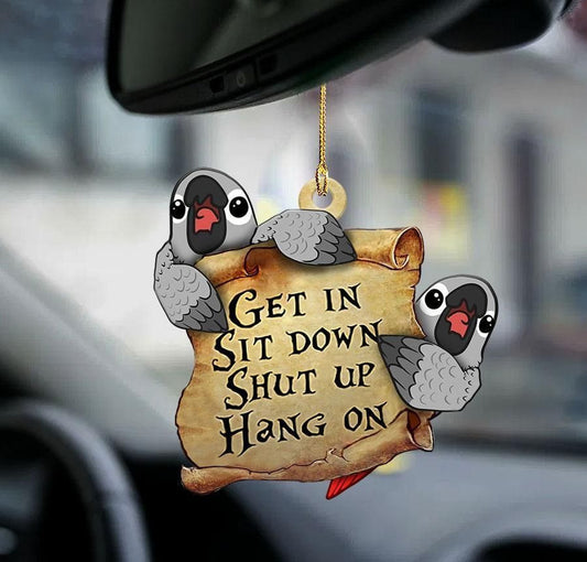 African grey parrot get in African grey parrot lover two sided ornament, Christmas Ornament Gift, Christmas Gift, Christmas Decoration