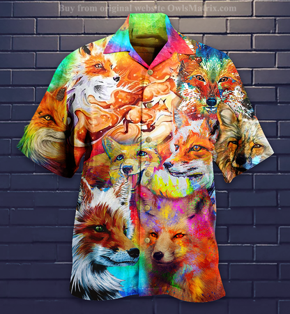 Fox Beautiful Painting Style - Hawaiian Shirt, Hawaiian Shirt Gift, Christmas Gift