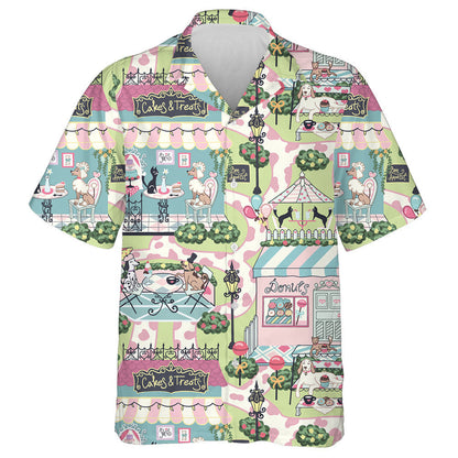 Pastel Cafes And Bakeries For Pets Dog Hawaiian Shirt, Hawaiian Shirt Gift, Christmas Gift