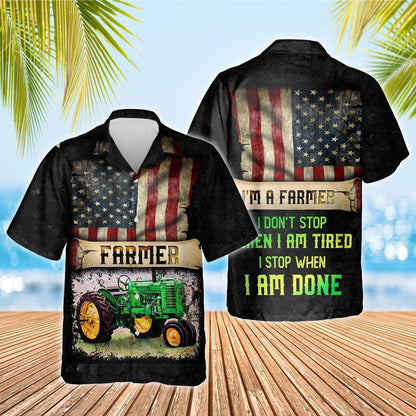 USA Flag Design Hawaiian Shirt I Am A Farmer, Hawaiian Shirt Gift, Christmas Gift