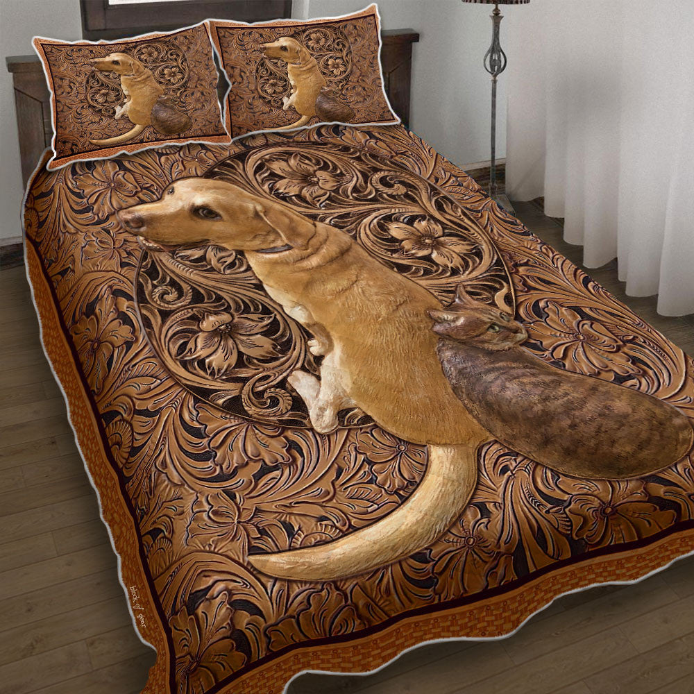 Dog And Cat Wood Sculpture Quilt Bedding Set  Bedroom Set Bedlinen 3D ,Bedding Christmas Gift,Bedding Set Christmas
