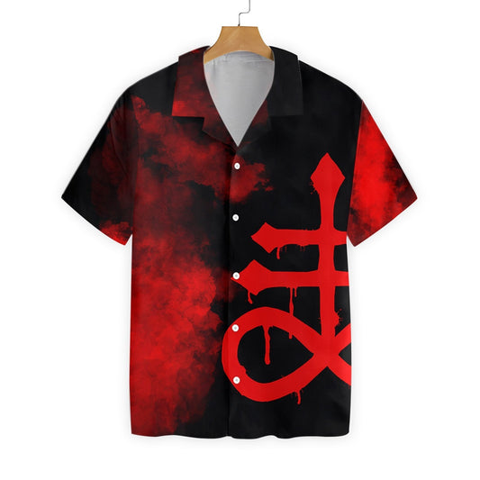 Levithan Satanic Goth Gothic Black And Red Theme Hawaiian Shirt, Hawaiian Shirt Gift, Christmas Gift