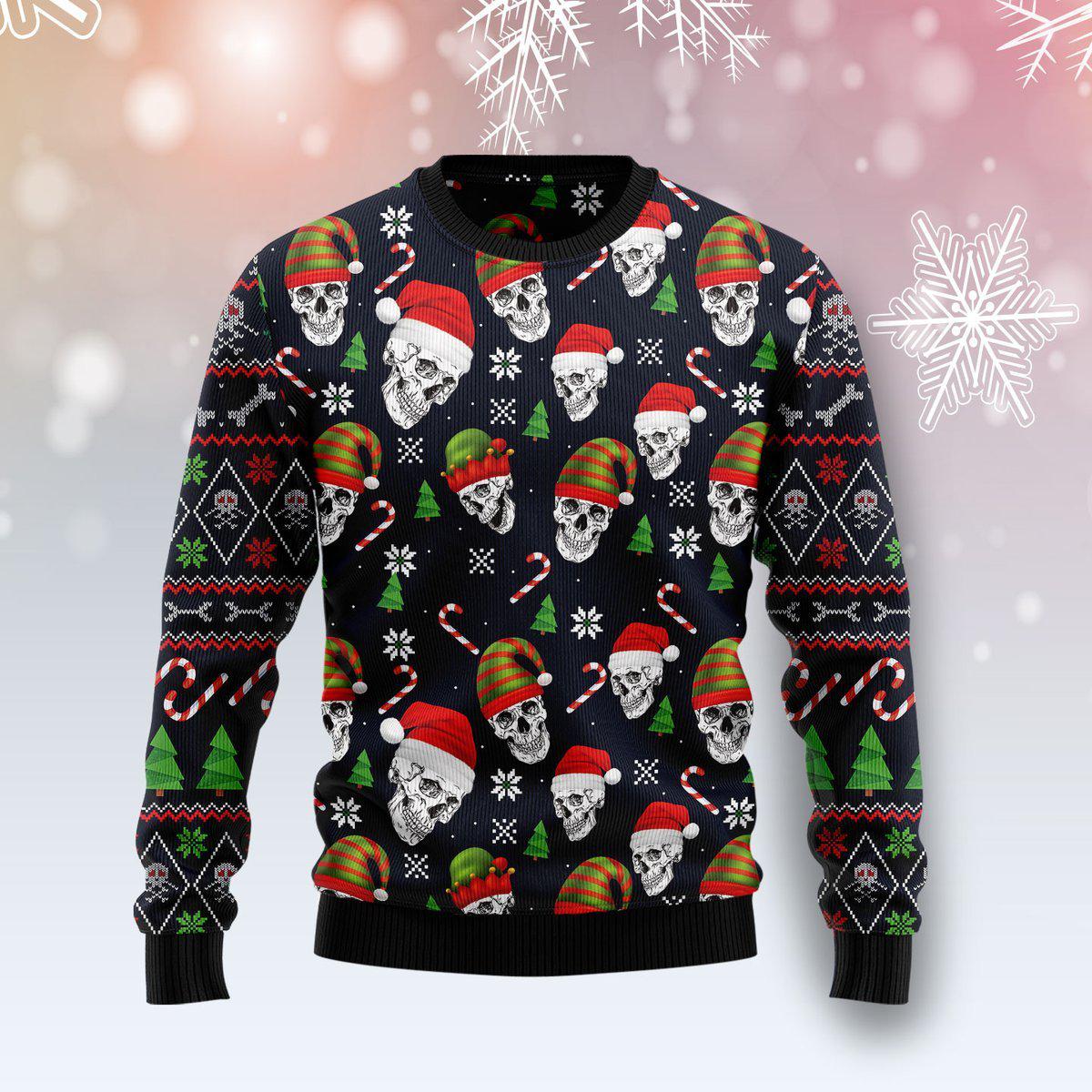 Skull Face Christmas Sweater  For Men & Women  Adult, Christmas Gift,Gift Christmas 2024