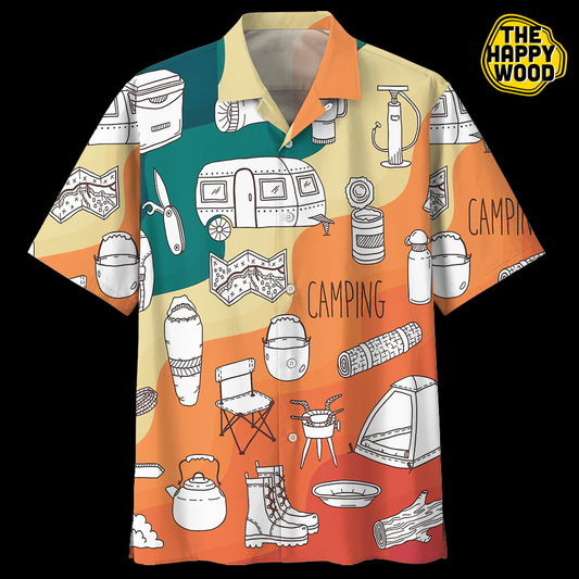 Camping Hawaiian Shirt, Hawaiian Shirt Gift, Christmas Gift