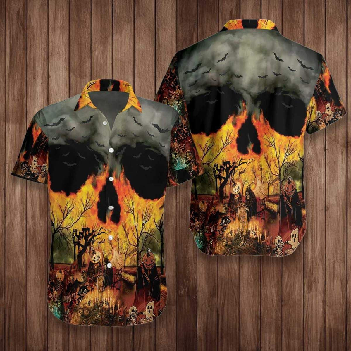 Dark Party At Halloween Night Dramatic Hawaiian Shirt,Hawaiian Shirt Gift, Christmas Gift