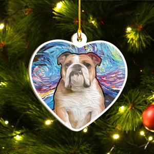 Merry Xmas Bulldog Ornament Set, Merry Woofmas Ornament Set, Funny Xmas Ornament Family Gift Idea For Dog Lover