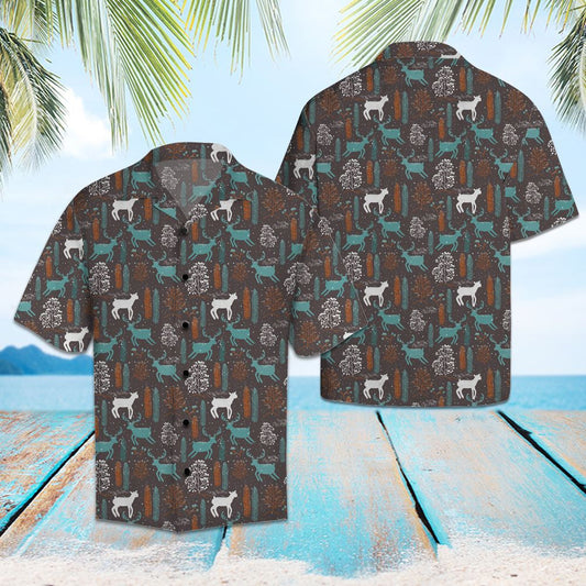 Classic Deer With Stripes In Brown Hawaiian Shirt, Hawaiian For Gift