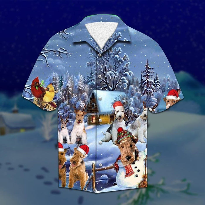 Wire Fox Terrier Christmas Vintage Style Design Hawaiian Shirt, Hawaiian Shirt Gift, Christmas Gift