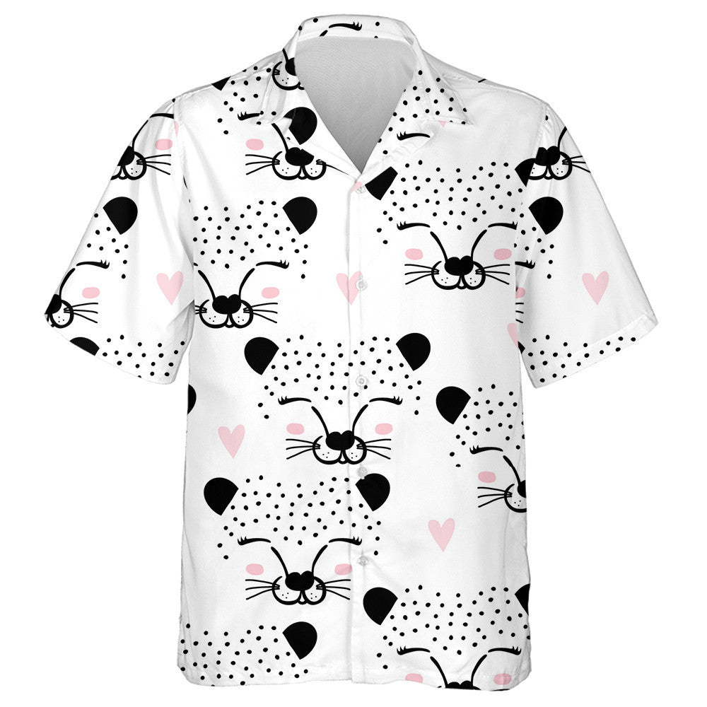 Pink Heart And Face Of Leopard With Spotted Hawaiian Shirt, Hawaiian Shirt Gift, Christmas Gift