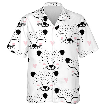 Pink Heart And Face Of Leopard With Spotted Hawaiian Shirt, Hawaiian Shirt Gift, Christmas Gift