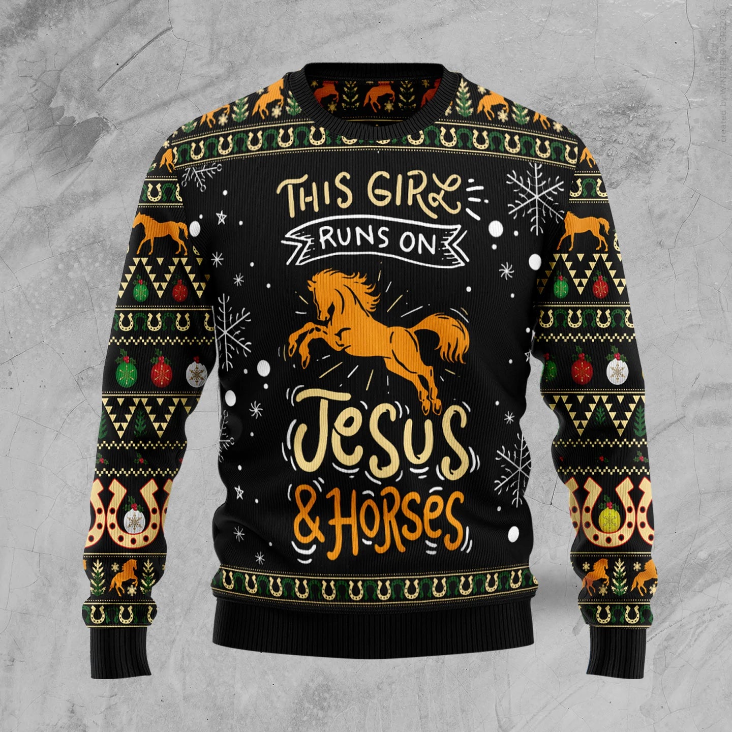 Girls run on jesus and horses Ugly Christmas Sweater,Christmas Ugly Sweater,Christmas Gift,Gift Christmas 2024