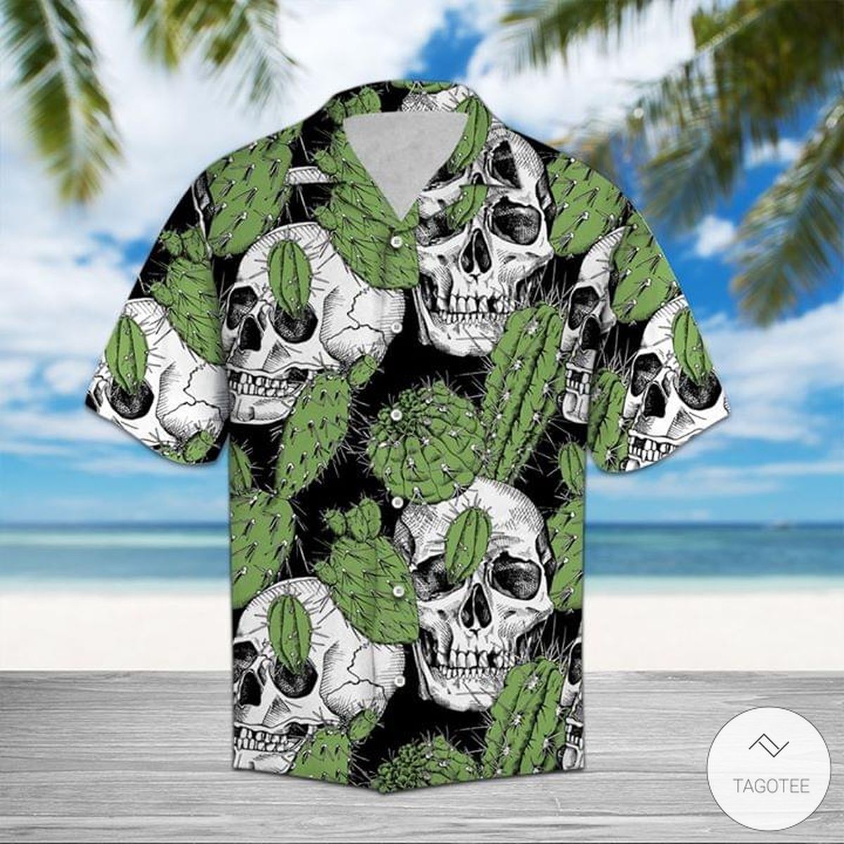 Cactus Skulls Pattern Hawaiian Shirt_ Hawaiian Shirts -Hawaiian Shirt Gift, Christmas Gift