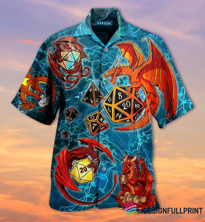 Gift For Dragon Lover D&D Hawaiian Shirt Qk Dragon Hawaiian Shirt, Hawaiian Shirt Gift, Christmas Gift