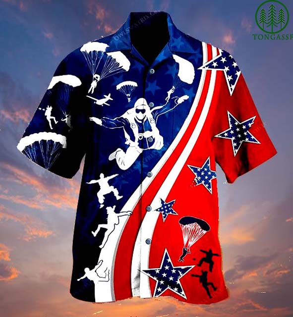 American Parachute Jump Hawaiian Shirt, Hawaiian Shirt Gift, Christmas Gift