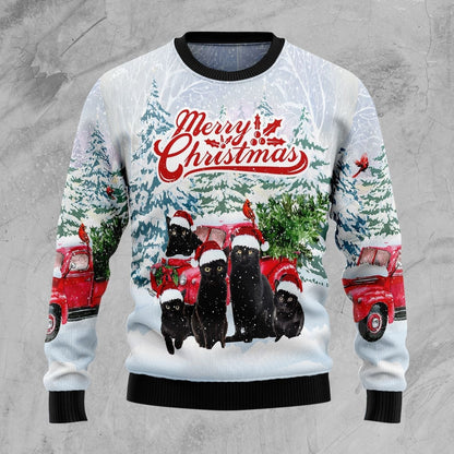 Black Cat Merry Christmas Ugly Christmas Sweater,Christmas Gift,Gift Christmas 2022