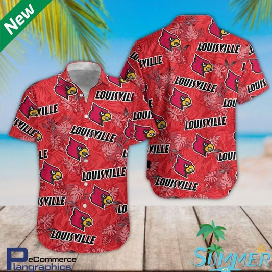 Louisville Cardinals Aloha Shirt Hawaiian Aloha Shirt Hawaiian Shorts Beach Short Shirt, Hawaiian Shirt Gift, Christmas Gift