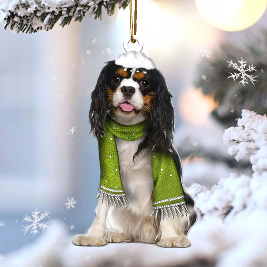 Cavalier King Charles Spaniel and scarf gift for Cavalier lover gift for you gift for her gift for him ornament, Happy Christmas Ornament, Christmas Gift, Christmas Decoration