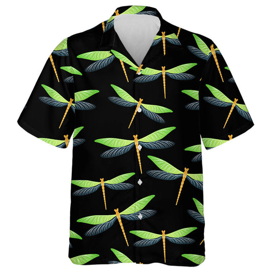 Simple Garden Green Dragonflies Watercolor Vintage Style Hawaiian Shirt, Hawaiian Shirt Gift, Christmas Gift