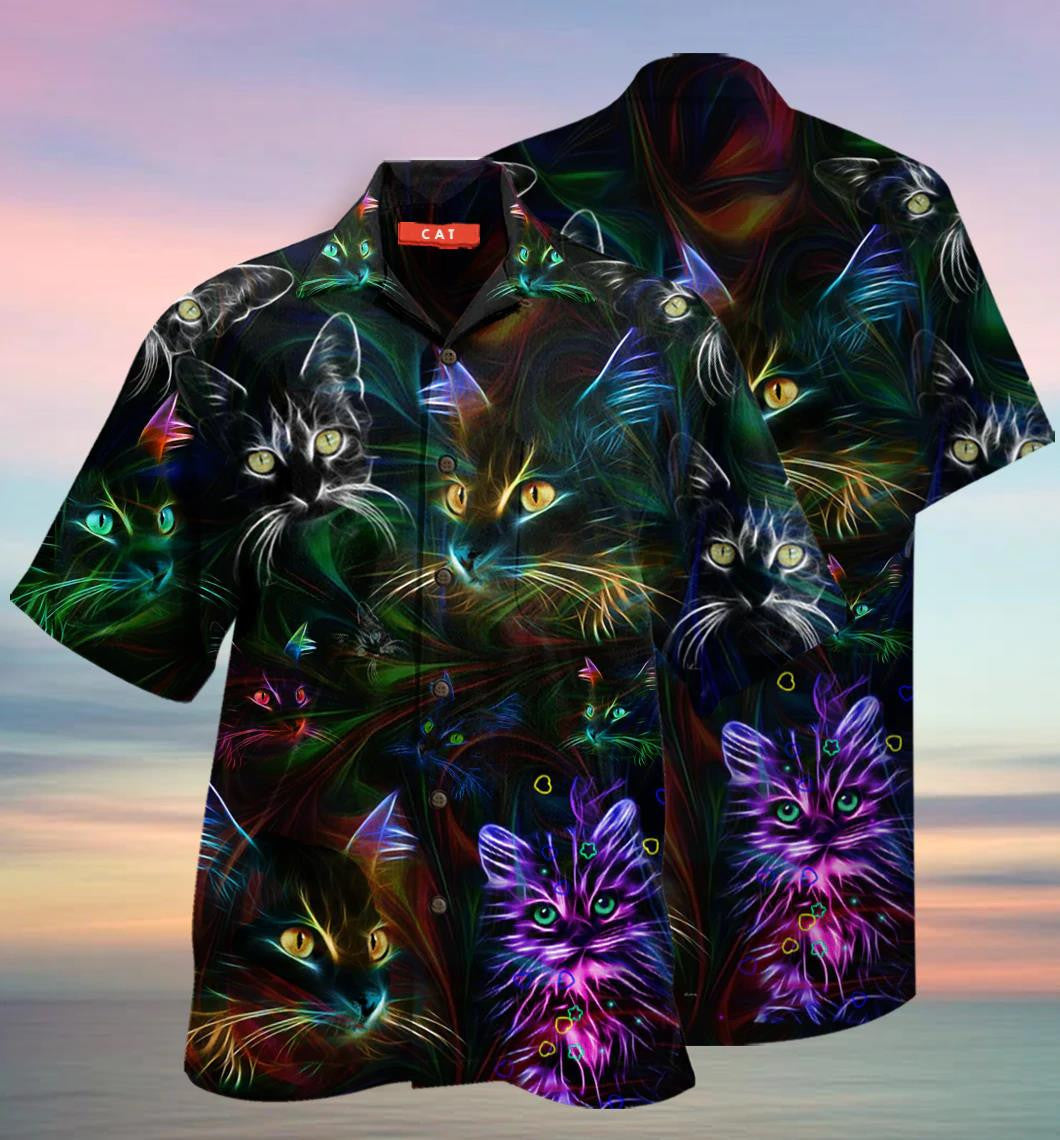 Artistic Cat Fantasy Art Gift For Cat Lovers Hawaiian Shirt, Hawaiian Shirt Gift, Christmas Gift