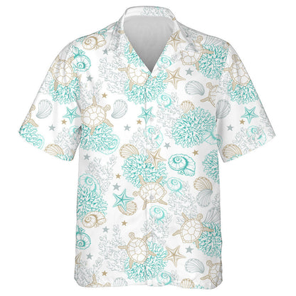 Sketch Line Art Ssea Turtles Mom And Baby Hawaiian Shirt, Hawaiian Shirt Gift, Christmas Gift