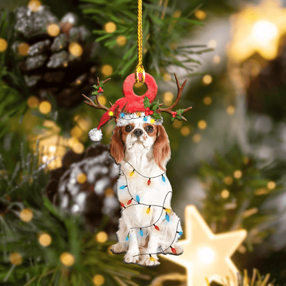 Cavalier King Charles Spaniels Christmas Shape Christmas Plastic Hanging Ornament, Happy Christmas Ornament, Christmas Gift, Christmas Decoration