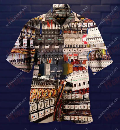 Have No Fear The Electrician Is Here Unisex Short Sleeve Shirt Vacation Hawaiian T Shirts Vintage Hawaiian Shirts Hawaiian Shirt Pattern, Hawaiian Shirt Gift, Christmas Gift