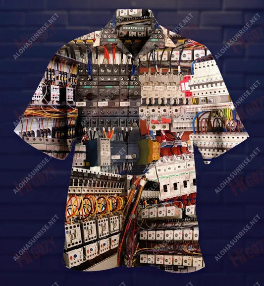 Have No Fear The Electrician Is Here Unisex Short Sleeve Shirt Vacation Hawaiian T Shirts Vintage Hawaiian Shirts Hawaiian Shirt Pattern, Hawaiian Shirt Gift, Christmas Gift