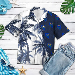 Nevada Flag With Palm Trees Design Hawaiian Shirt, Hawaiian Shirt Gift, Christmas Gift