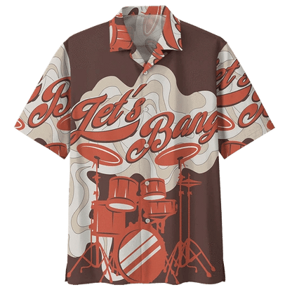 Love Drum Background Design Hawaiian Shirt, Hawaiian For Gift