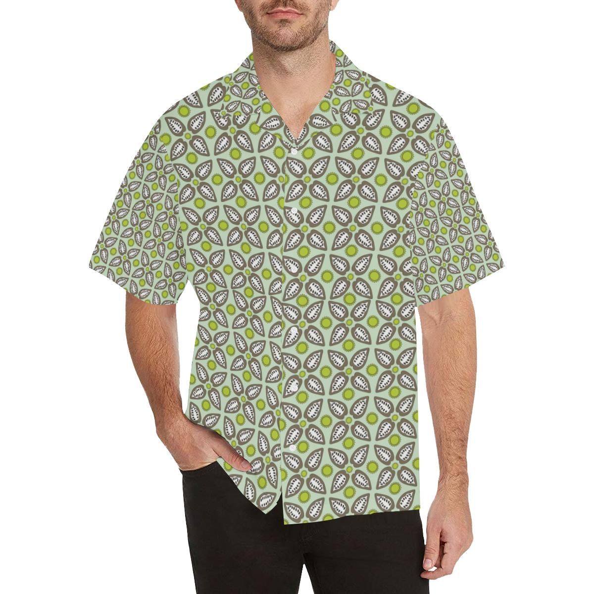 Cocoa Pattern Background Men's All Over Print Hawaiian Aloha Shirt Hawaiian Shorts Beach Short Sleeve, Hwaiian For Gift