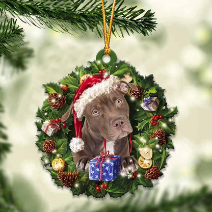 Pitbull And Christmas Gift For Her Gift For Him Gift For Pitbull Lover Ornament, Christmas Gift,Christmas Decoration