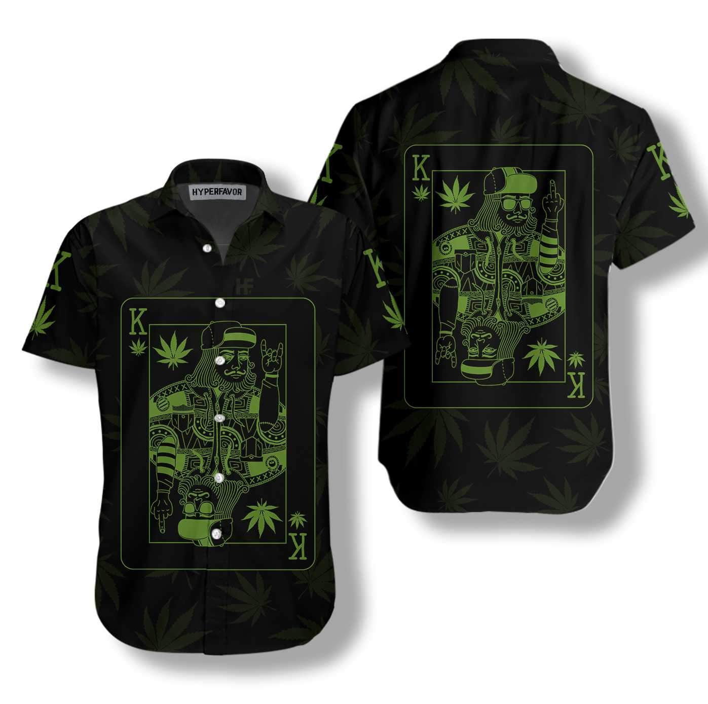Dope Marijuana King Card Design Hawaiian Shirt,Hawaiian Shirt Gift, Christmas Gift