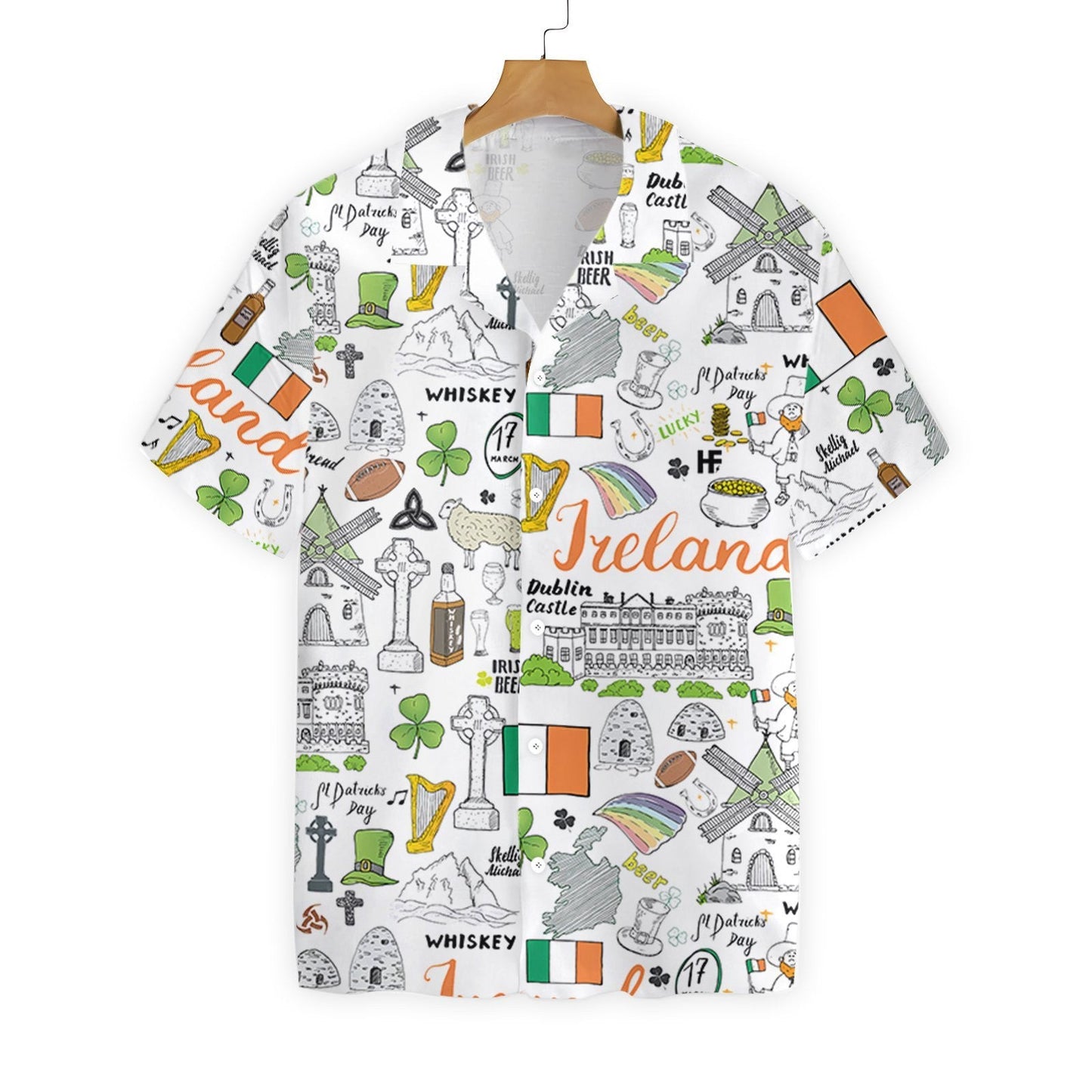 Marvellous Design Hawaiian Shirt I Love Ireland Doodle,Hawaiian Shirt Gift, Christmas Gift
